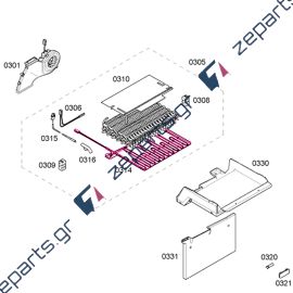 Αντίσταση απόψυξης & κάλυμμα ψυγείου BOSCH / SIEMENS / PITSOS Original