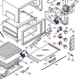 Διακόπτης για φουρνάκι DELONGHI 100FL, 190FL, 93 FL, 93FL, 95FL, 95FLC, 95FLSS STEEL, BC 19V CROMO, BO 19V Original 521453