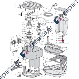 Φλάντζα στεγανοποίησης δοχείου νερού καφετιέρας espresso DELONGHI ECO310 Original 5332108700