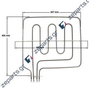 Αντίσταση με γκρίλ 2700W (1000+1700W) πάνω φούρνου κουζίνας ELCO / KUPPERSBUSCH