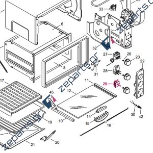 Διακόπτης για φουρνάκι DELONGHI 100FL, 190FL, 93 FL, 93FL, 95FL, 95FLC, 95FLSS STEEL, BC 19V CROMO, BO 19V Original 521453