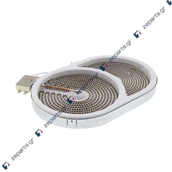 Εστία κεραμική διπλή οβάλ 2400w, 900+1500watt, 220volt, Φ285 X 192mm με 6 άκρα