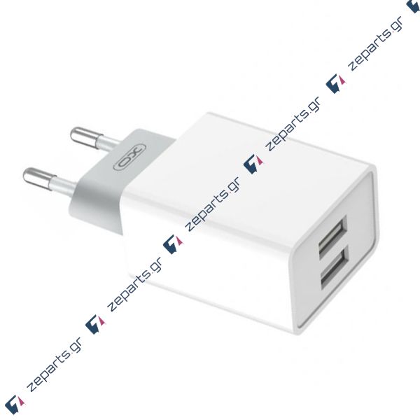 USB Φορτιστής λευκός XO L65EU 2.4A με 2 θύρες