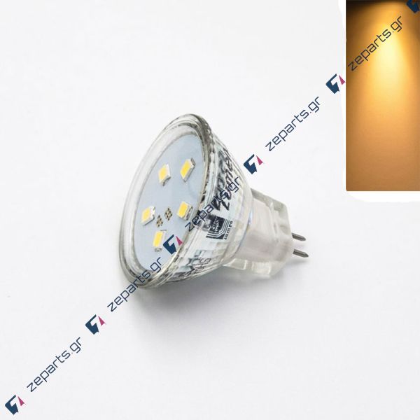 Λάμπα Led MR11 2watt 12V Θερμού φωτισμού