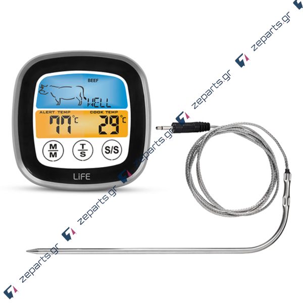 Θερμόμετρο ψηφιακό με χρονόμετρο κουζίνας & έγχρωμη οθόνη αφής LIFE WELL DONE -min:-50°C max:+250°C