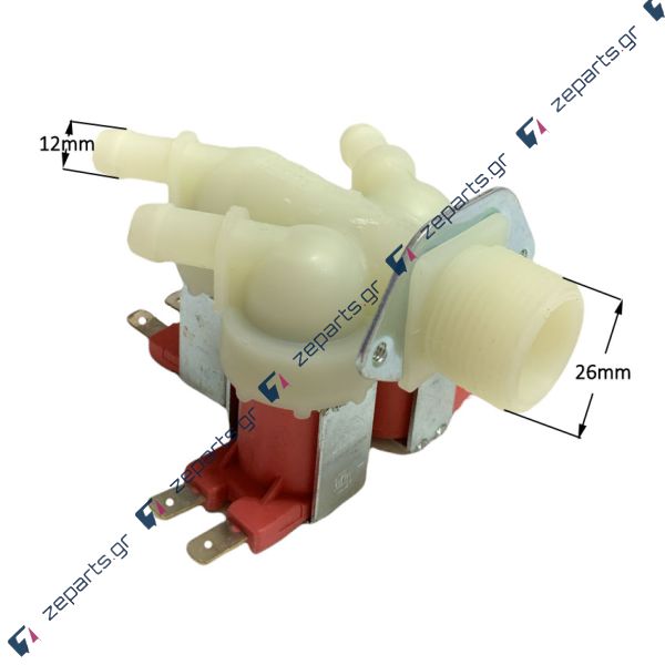 Βαλβίδα III (τριπλή) ίσια 180° Φ12mm 12vollt DC εισαγωγής νερού πλυντηρίου ρούχων LG / Γενικής Χρήσης 5221EN2003L