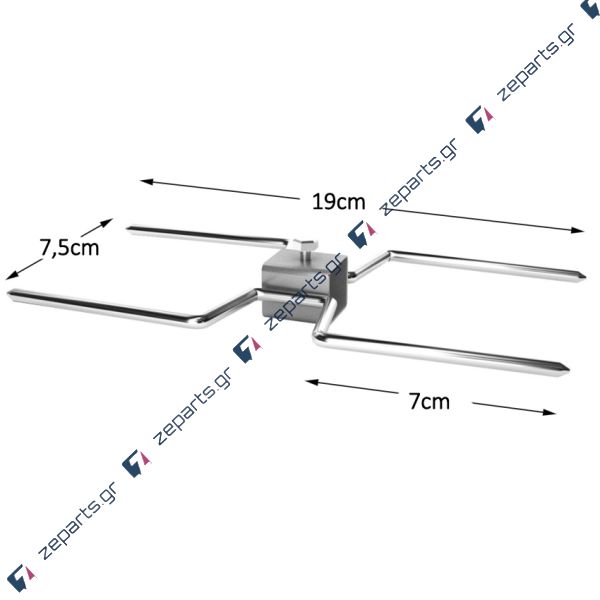 Πηρούνα διπλή για κοτόπουλο και κοκορέτσι για τετράγωνη σούβλα