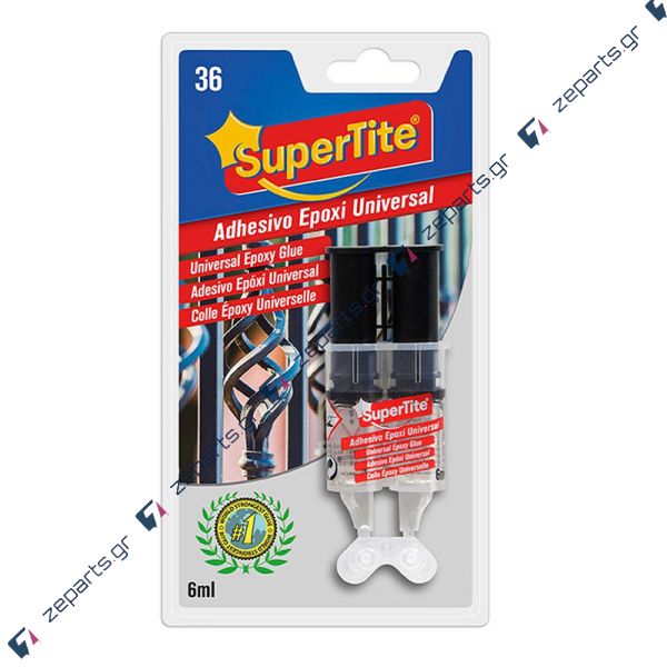 Κόλλα δύο συστατικών εποξική 5 λεπτών 6ml SUPERTITE