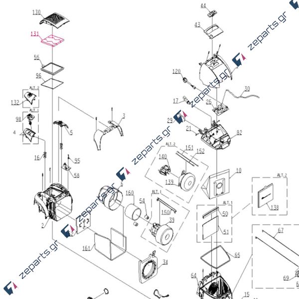 Φίλτρο σκούπας μοτέρ αφρολέξ AEG / ELECTROLUX Original 1130617010, 1050867017