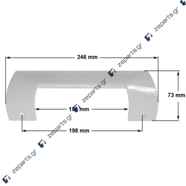 Λαβή πόρτας ψυγείου λευκή SIEMENS / BOSCH / PITSOS 00490705, 490705