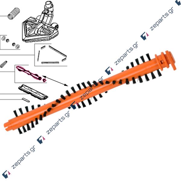 Περιστρεφόμενο βουρτσάκι επαναφορτιζόμενης σκούπας stick ROWENTA AIR FORCE Original RS-RH5291