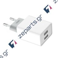 USB Φορτιστής λευκός XO L65EU 2.4A με 2 θύρες